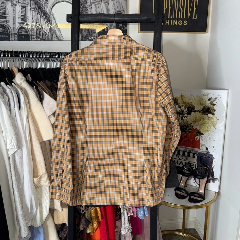 Burberry London England Classic Vintage Check Button Up Shirt Womens 14 EUC - Picture 10 of 13